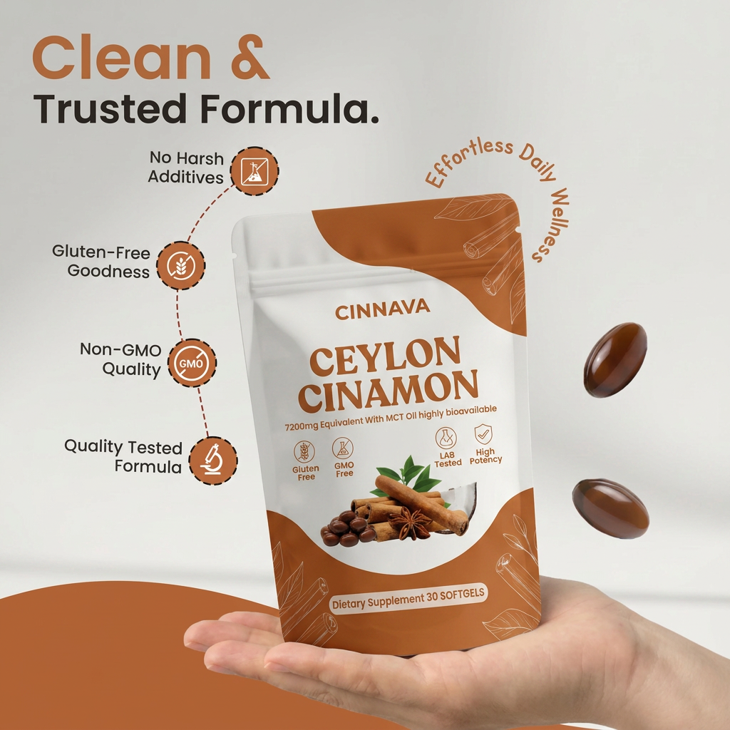 Ceylon Cinnamon 7200mg Equivalent with MCT Oil