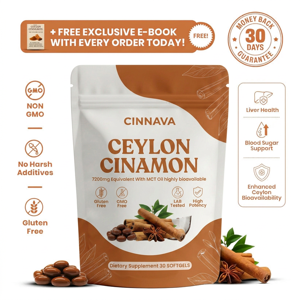 Ceylon Cinnamon 7200mg Equivalent with MCT Oil