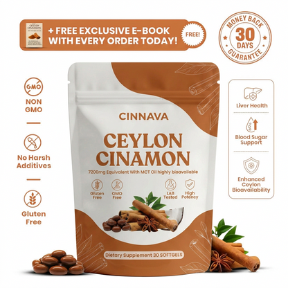 Ceylon Cinnamon 7200mg Equivalent with MCT Oil