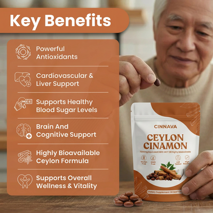 Ceylon Cinnamon 7200mg Equivalent with MCT Oil