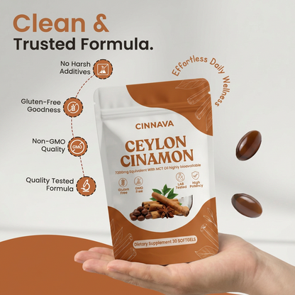 Ceylon Cinnamon 7200mg Equivalent with MCT Oil
